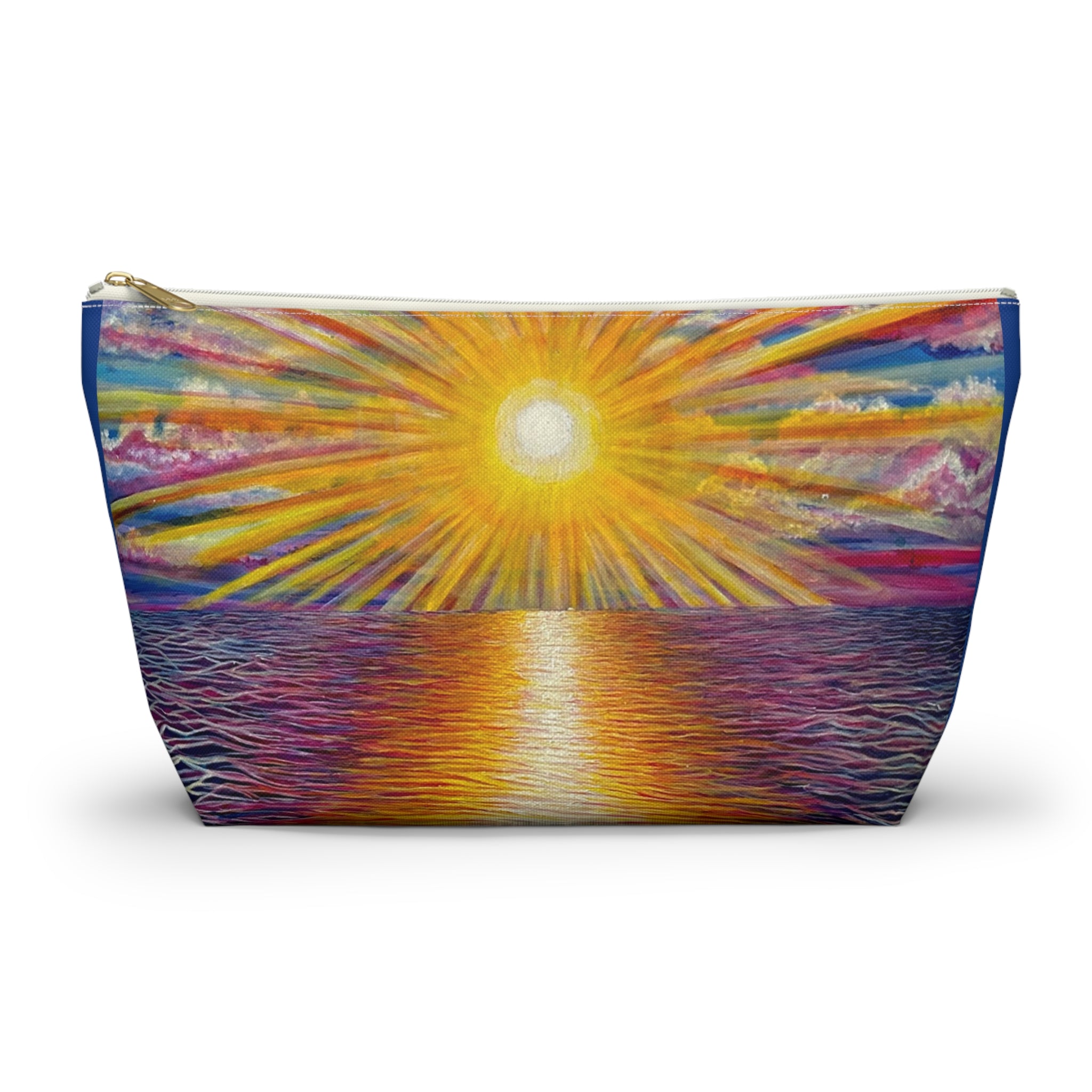Sunset Vibes T-Bottom Accessory Pouch, Makeup Bag, Travel Organizer, Gift for Her, Summer Essentials, Beach Accessories