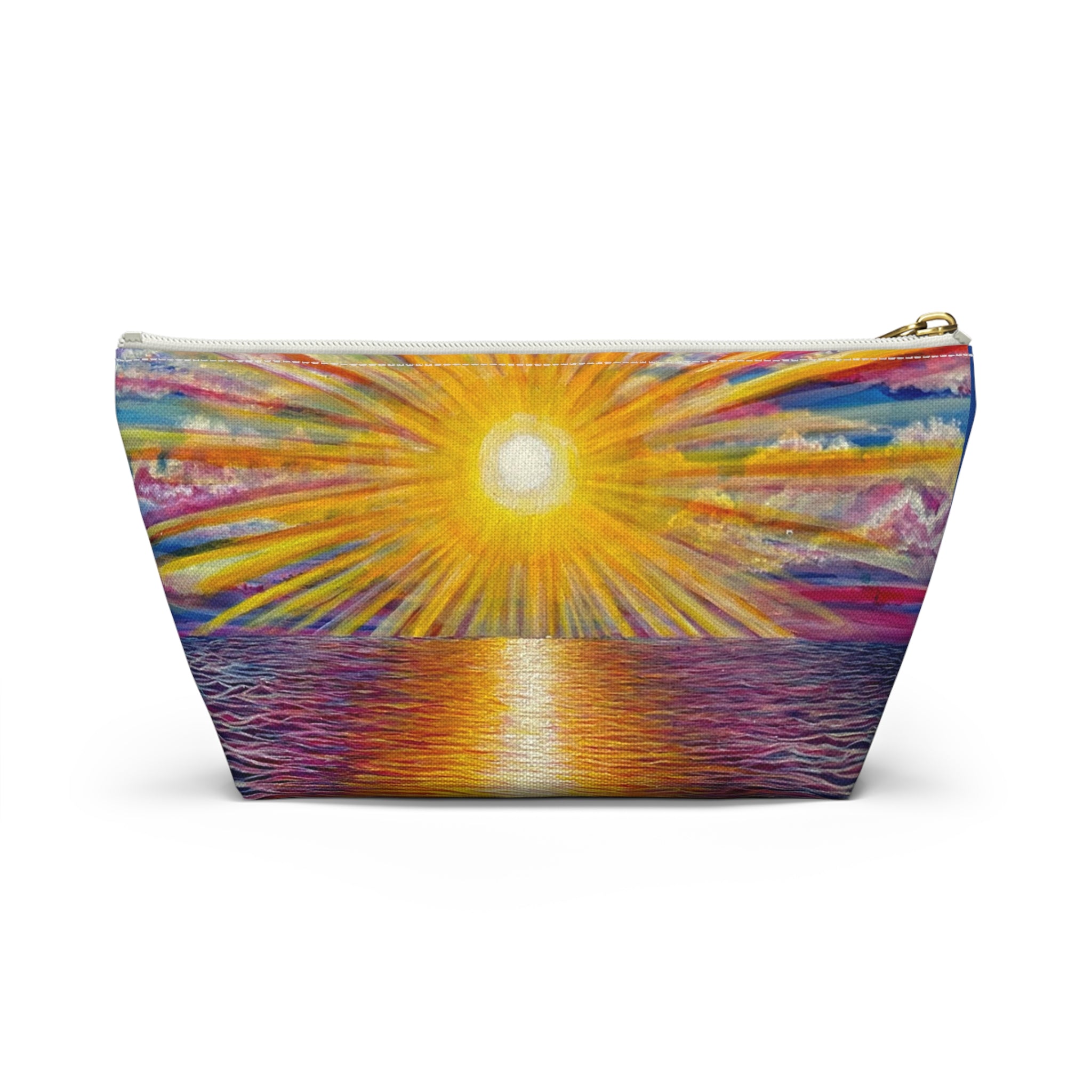 Sunset Vibes T-Bottom Accessory Pouch, Makeup Bag, Travel Organizer, Gift for Her, Summer Essentials, Beach Accessories