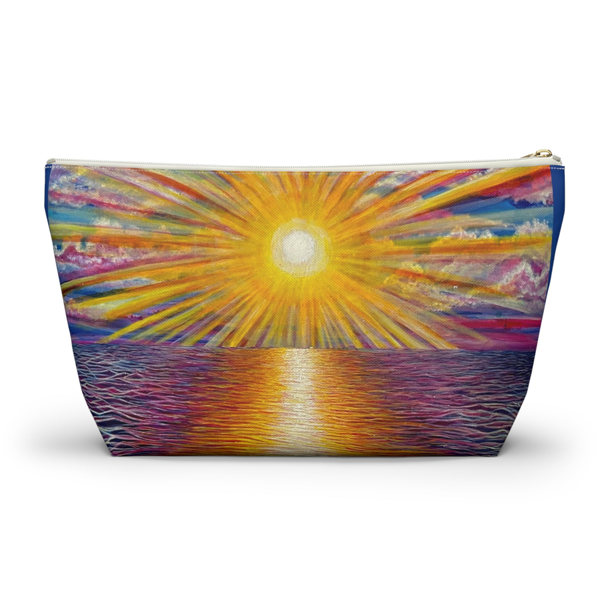 Sunset Vibes T-Bottom Accessory Pouch, Makeup Bag, Travel Organizer, Gift for Her, Summer Essentials, Beach Accessories