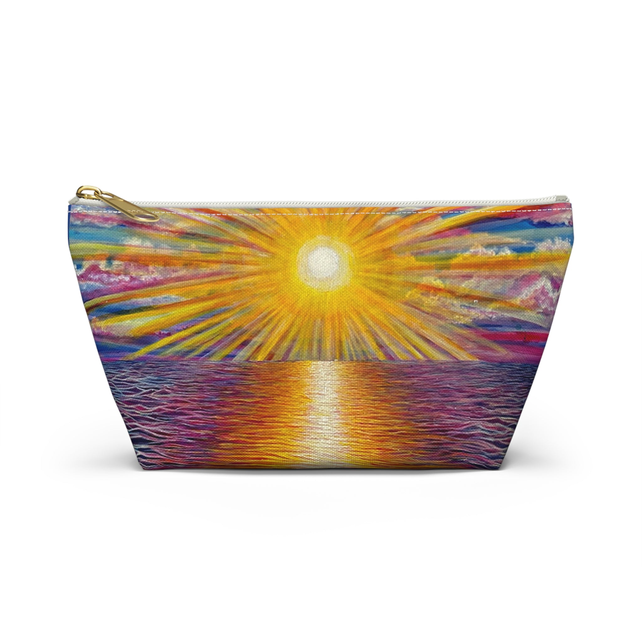Sunset Vibes T-Bottom Accessory Pouch, Makeup Bag, Travel Organizer, Gift for Her, Summer Essentials, Beach Accessories