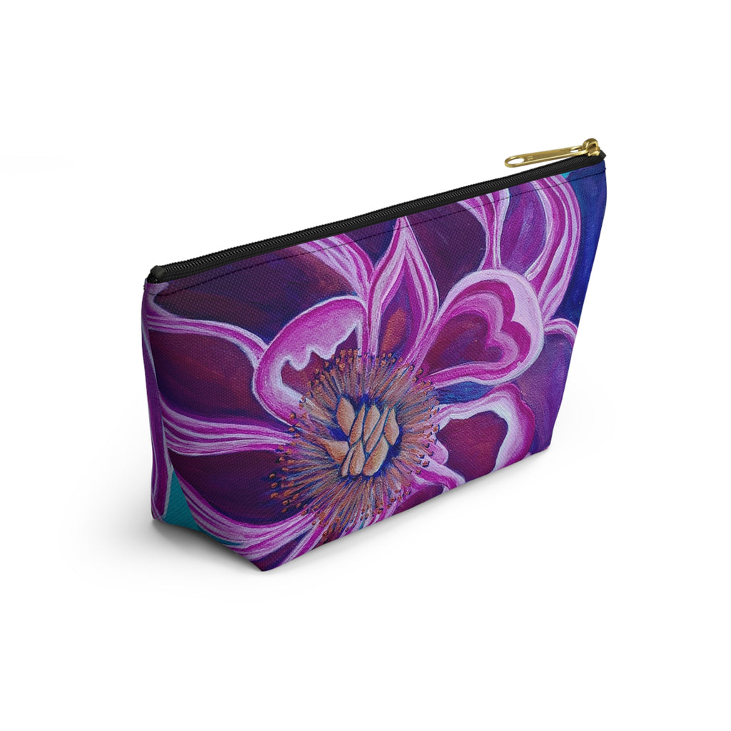 Floral Purple Bloom Accessory Pouch