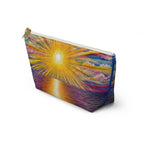 Sunset Vibes T-Bottom Accessory Pouch, Makeup Bag, Travel Organizer, Gift for Her, Summer Essentials, Beach Accessories