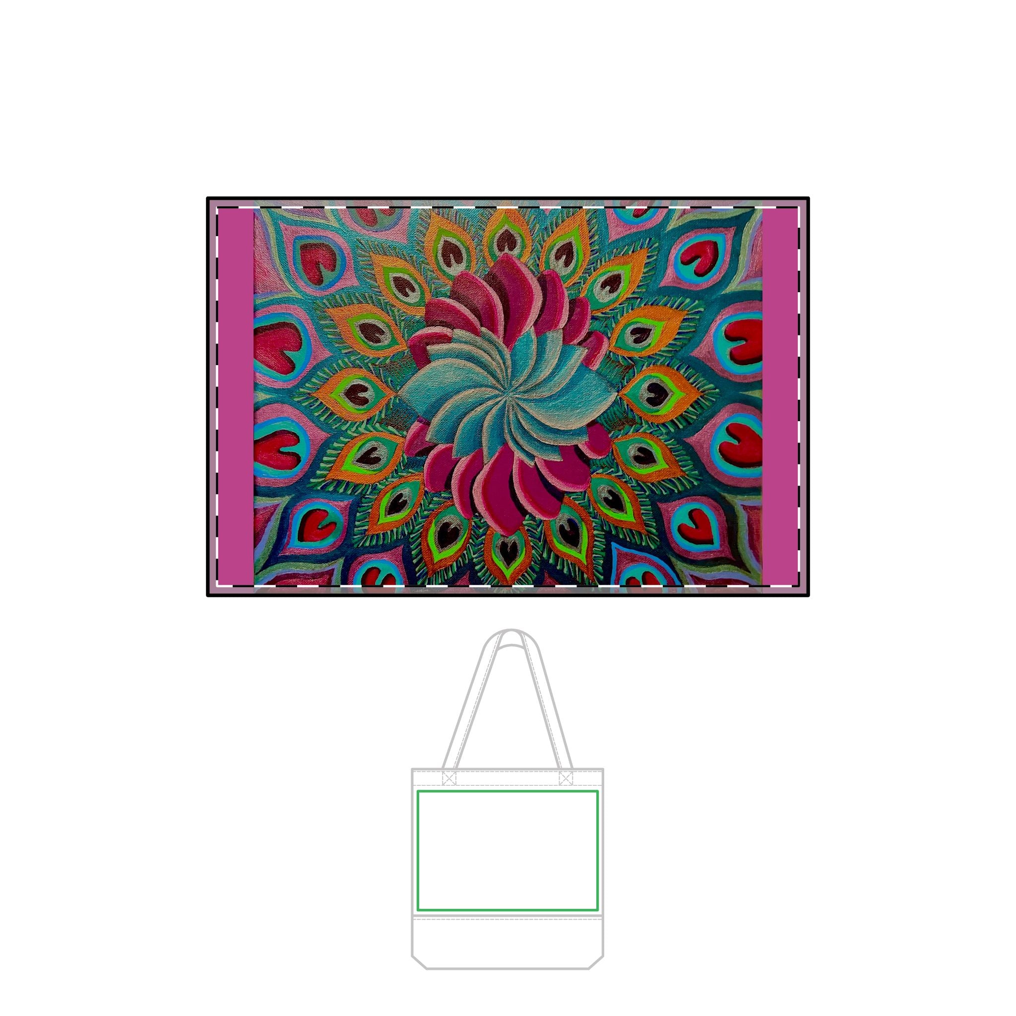 Thermochromic Mandala Tote Bag — Color-Changing All-Over Print Carryall
