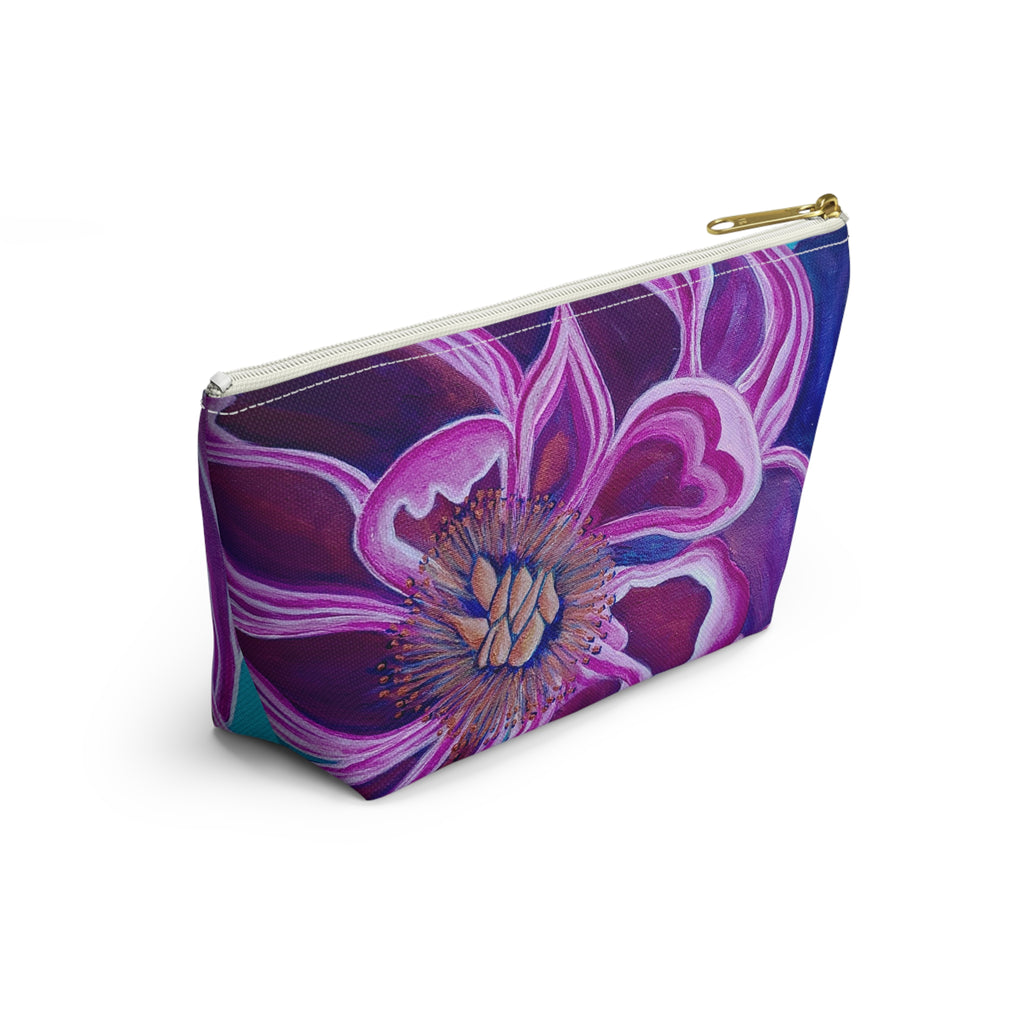 Floral Purple Bloom Accessory Pouch