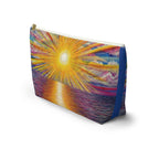 Sunset Vibes T-Bottom Accessory Pouch, Makeup Bag, Travel Organizer, Gift for Her, Summer Essentials, Beach Accessories